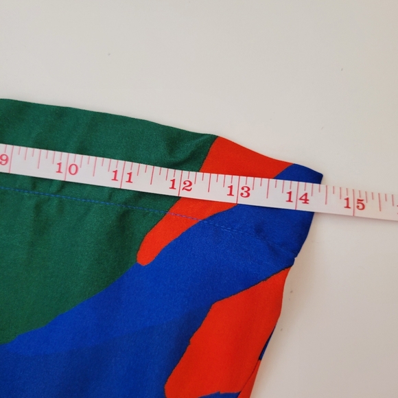 Farm Rio abstract bright print wide leg pants size L work date night  va… - Picture 7 of 10